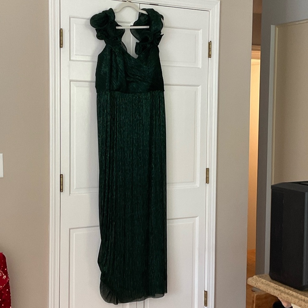 After Six Metallic Green Dress